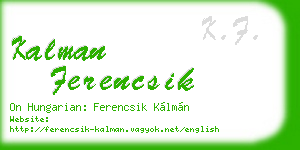 kalman ferencsik business card