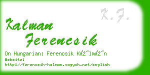 kalman ferencsik business card